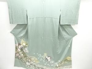 四季草花模様刺繍色留袖(比翼付き)